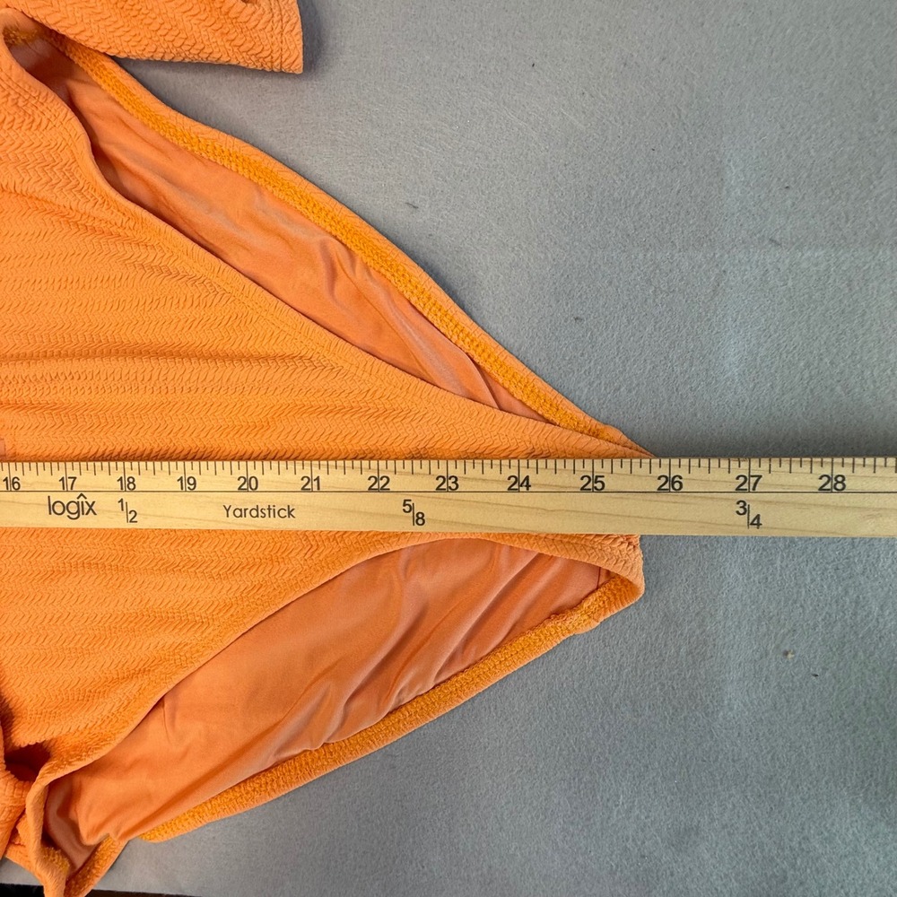 Womens Dippin Daisy's Orange Swim Textured Half Zip Long Sleeved Rash Guard M - Picture 7 of 8